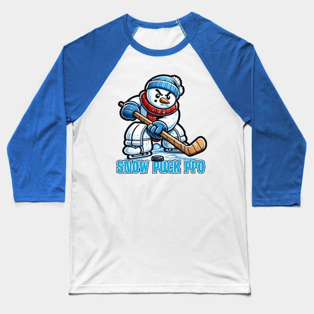 Snowman - Snow Puck Pro Baseball T-Shirt by SergioCoelho_Arts